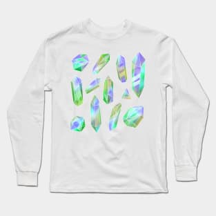 Iridescent crystals green-purple Long Sleeve T-Shirt